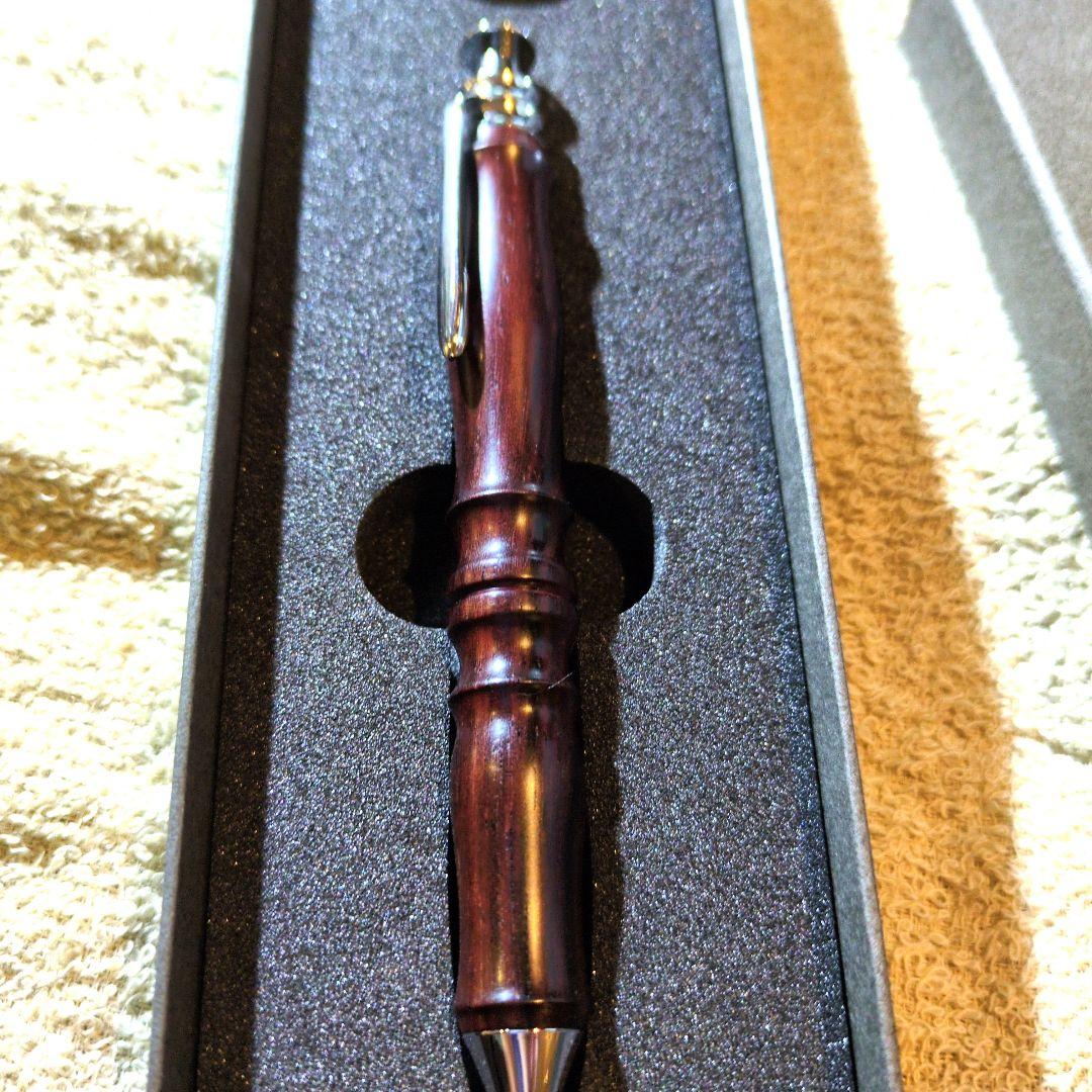 木軸ペン　Flamberg　サンピューラ　シャープペン　大叶紫檀ボア・ド・ローズ
