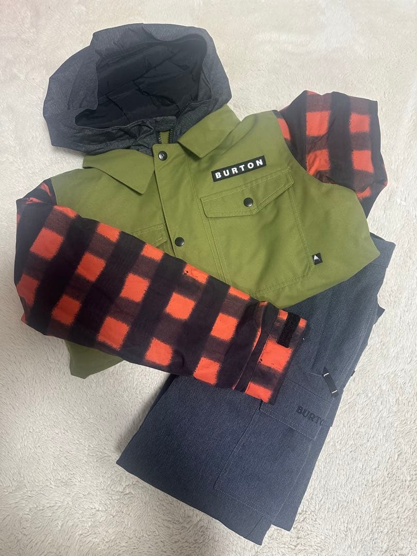 BURTON 上下スノーボードウェア XL160センチ 子ども用 オリーブ
