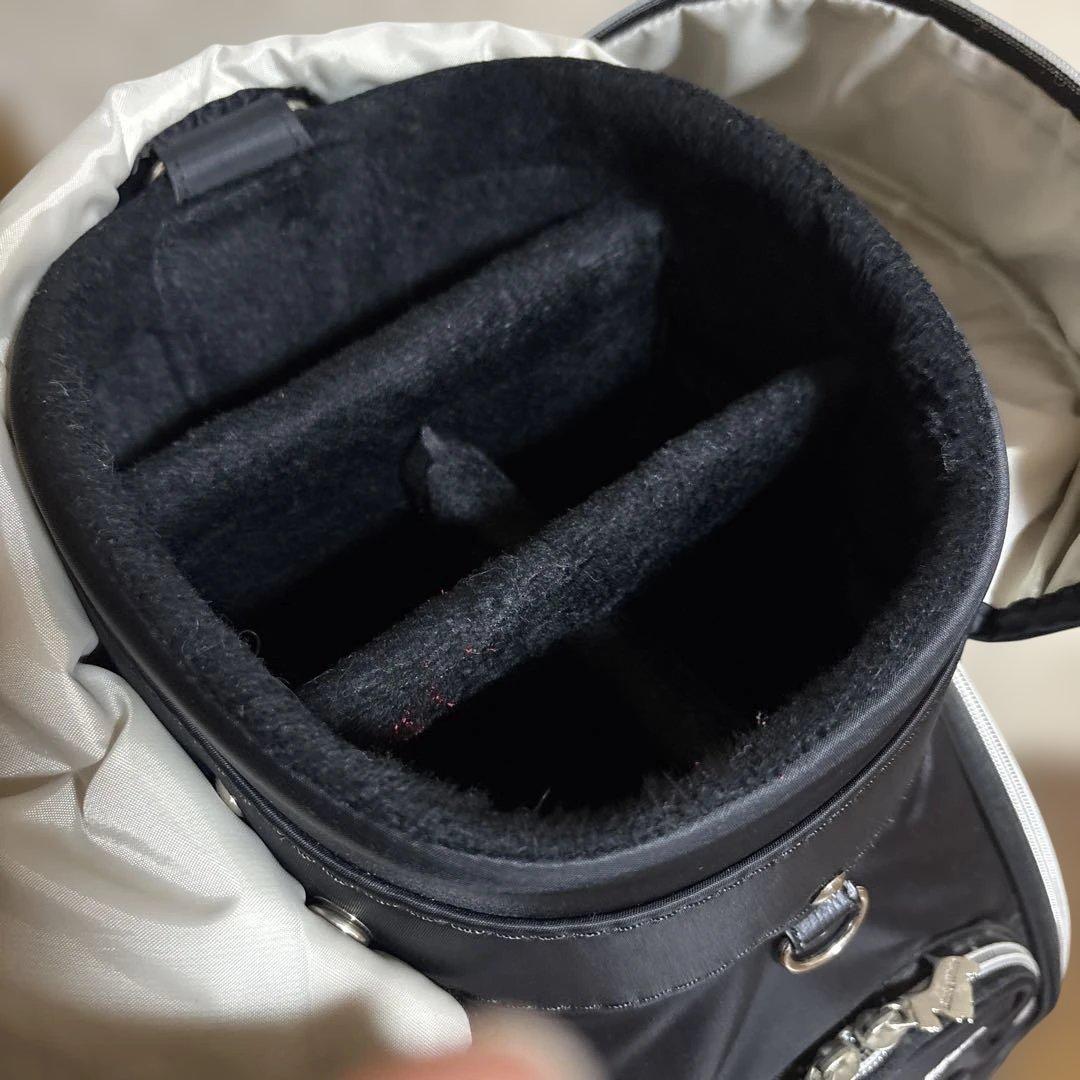 Black&White ドット柄キャディバッグ美品