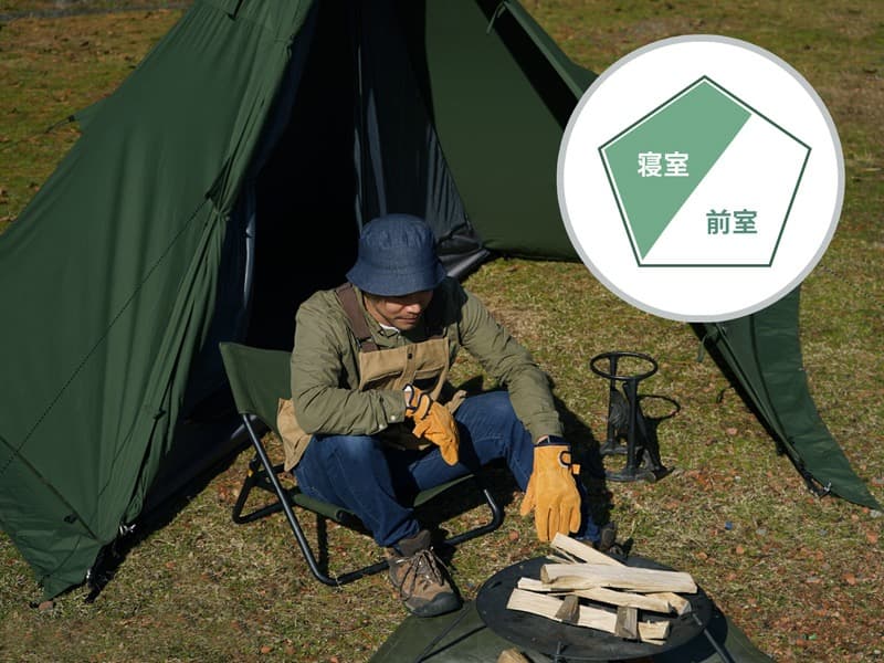 ほ*い様 【おすすめ！グランドシート付】DOD ムシャテント カーキ　インナーテ