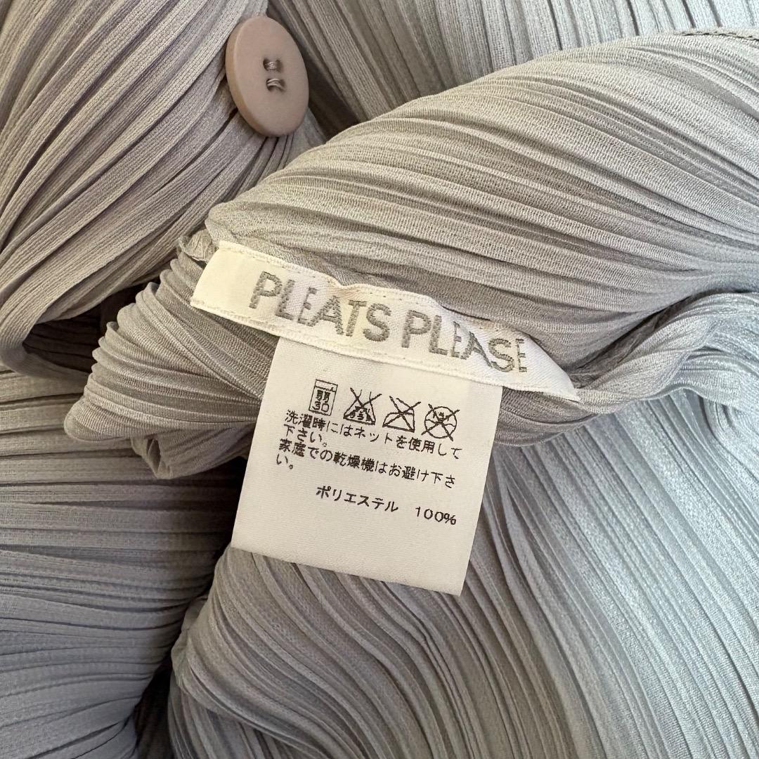 美品 プリーツプリーズ イッセイミヤケ ロングカーディガン サイズ3 グレー