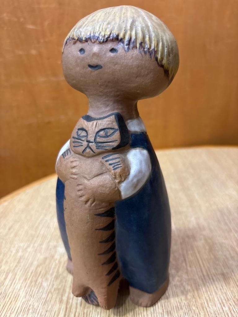 希少 Lisa Larson リサラーソン UNGAR Pelle 少年と猫