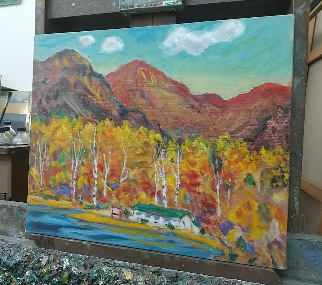 「奥日光 」 F8 絵画 油絵 油彩画 風景画 アート