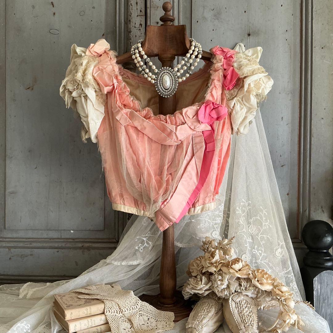 フランスアンティーク　卓上　ハンガー　ディスプレイスタンド　木製　トルソー　台座