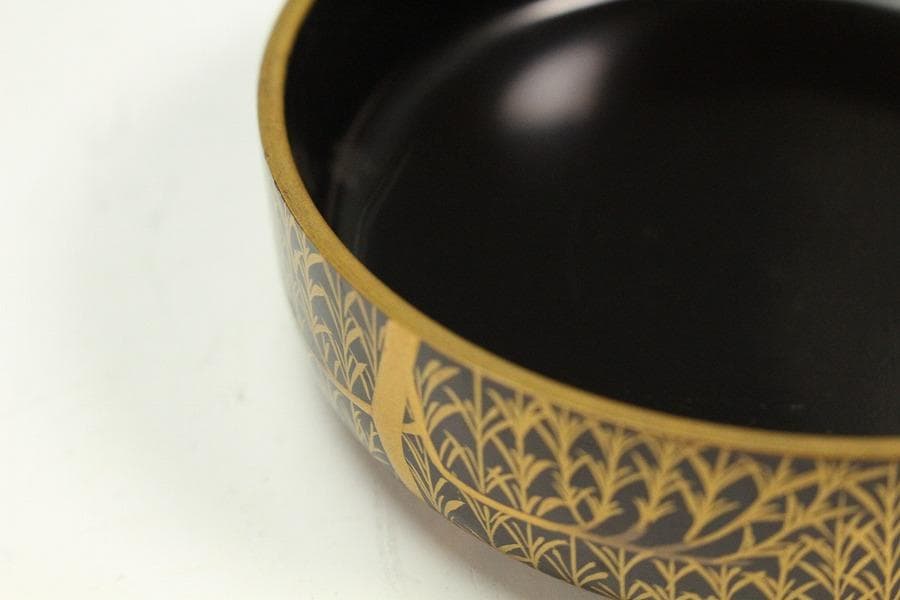 茶道具 時代 柳蒔絵 平棗(K-A650)