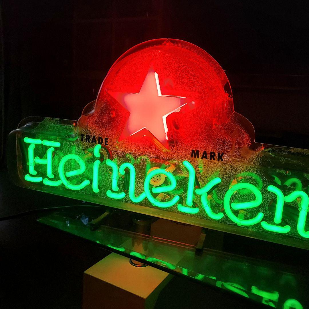 当時物Heineken ネオン管看板 アメリカ雑貨　レトロ