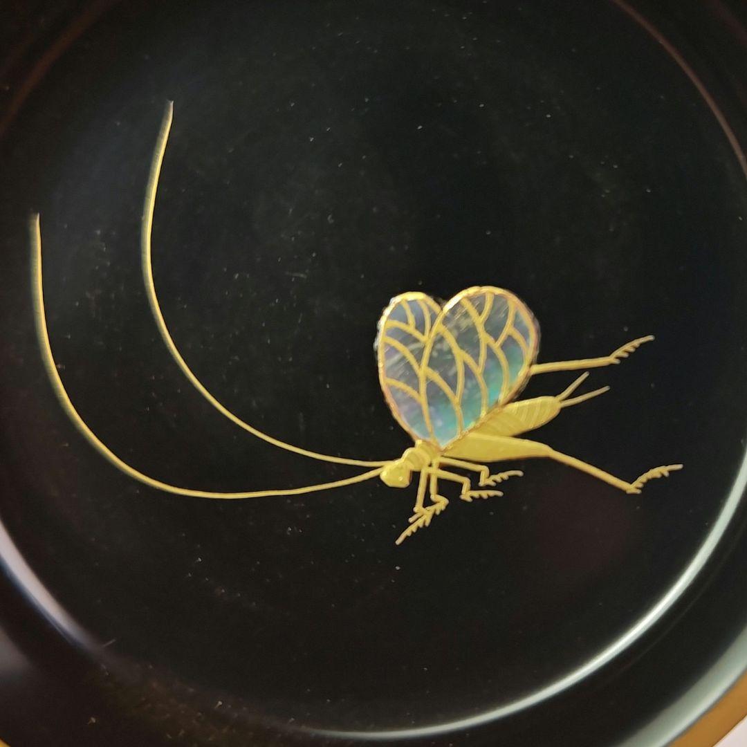 ウ258 棗『奥津一心斉作』『月に秋草鈴虫蒔絵　大棗　共箱』漆塗　茶道具