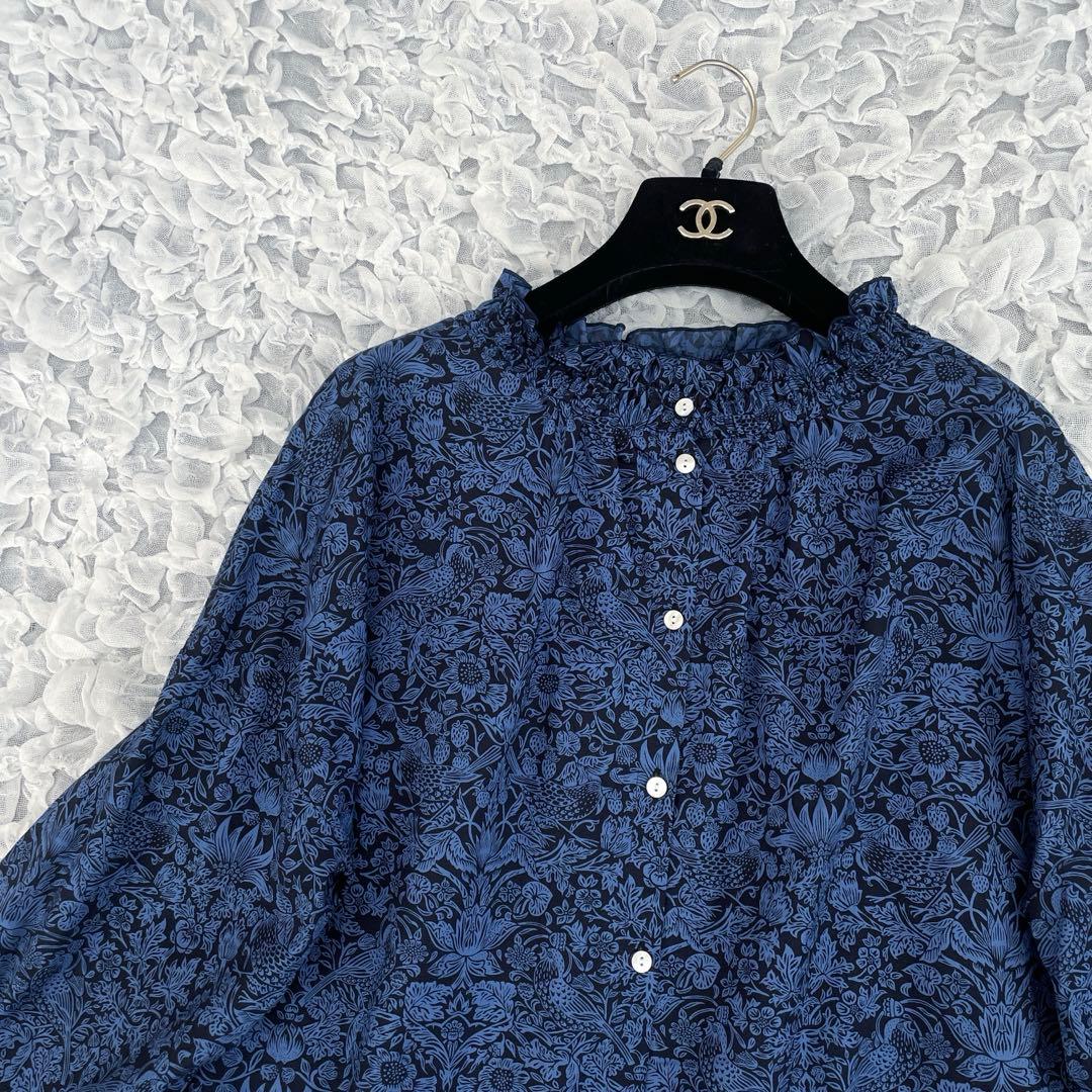 sosotto ソソット リバティプリント 2way ゴムシャーリングブラウス