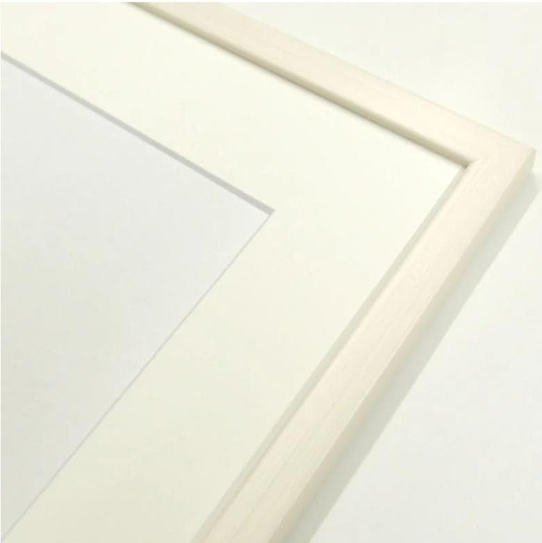 透明水彩画　原画　「白樺の小径01」額縁付き　F4サイズ　風景画