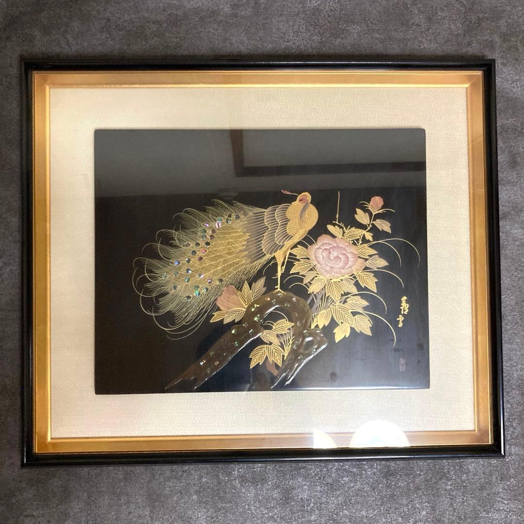 【商品】螺鈿工芸美術品 孔雀 日本芸術骨董品古美術