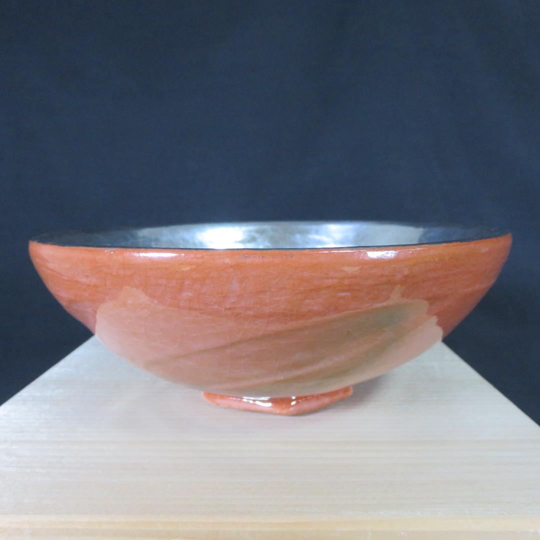 茶碗 陶造 楽焼 嶋台 金銀 貫入 木箱 共箱 茶道具 抹茶碗 茶器