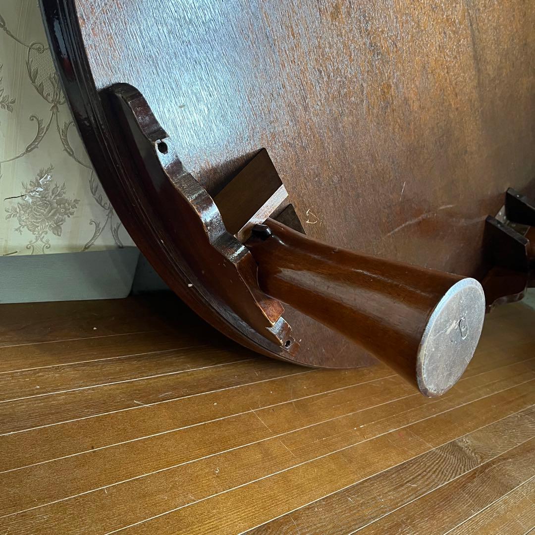 【アンティーク】木製 折り畳み座卓 センターテーブル ちゃぶ台 円卓 古家具