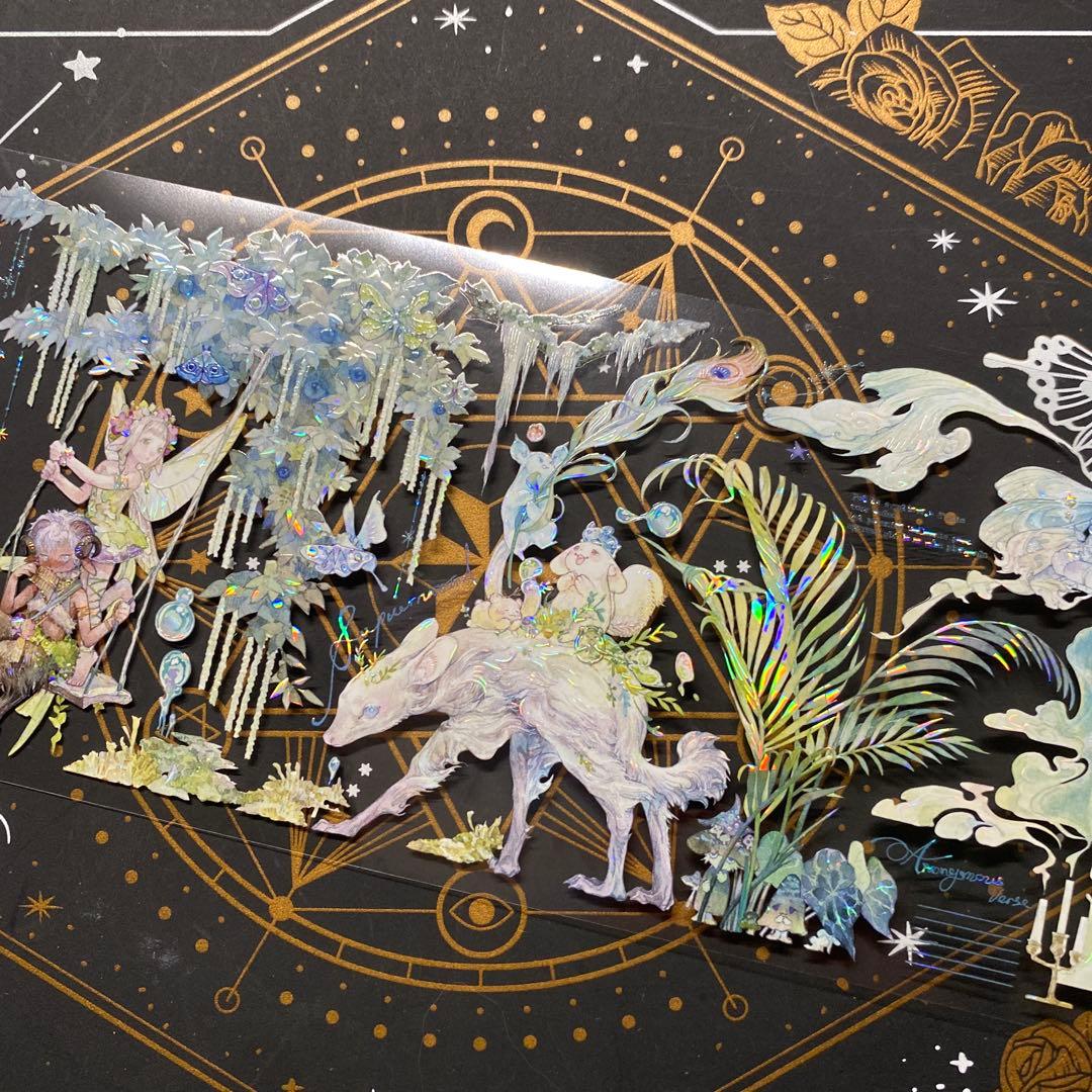 【9192】海外　マステ　中古巻貝殻光マスキングテープ　人物　自然　生物　装飾系