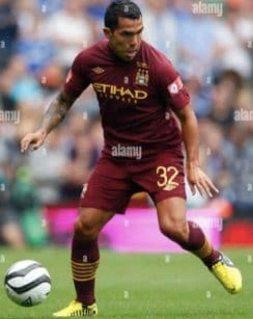 【激レア】マンチェスターシティ テベス 12/13 アウェイユニ Lサイズ