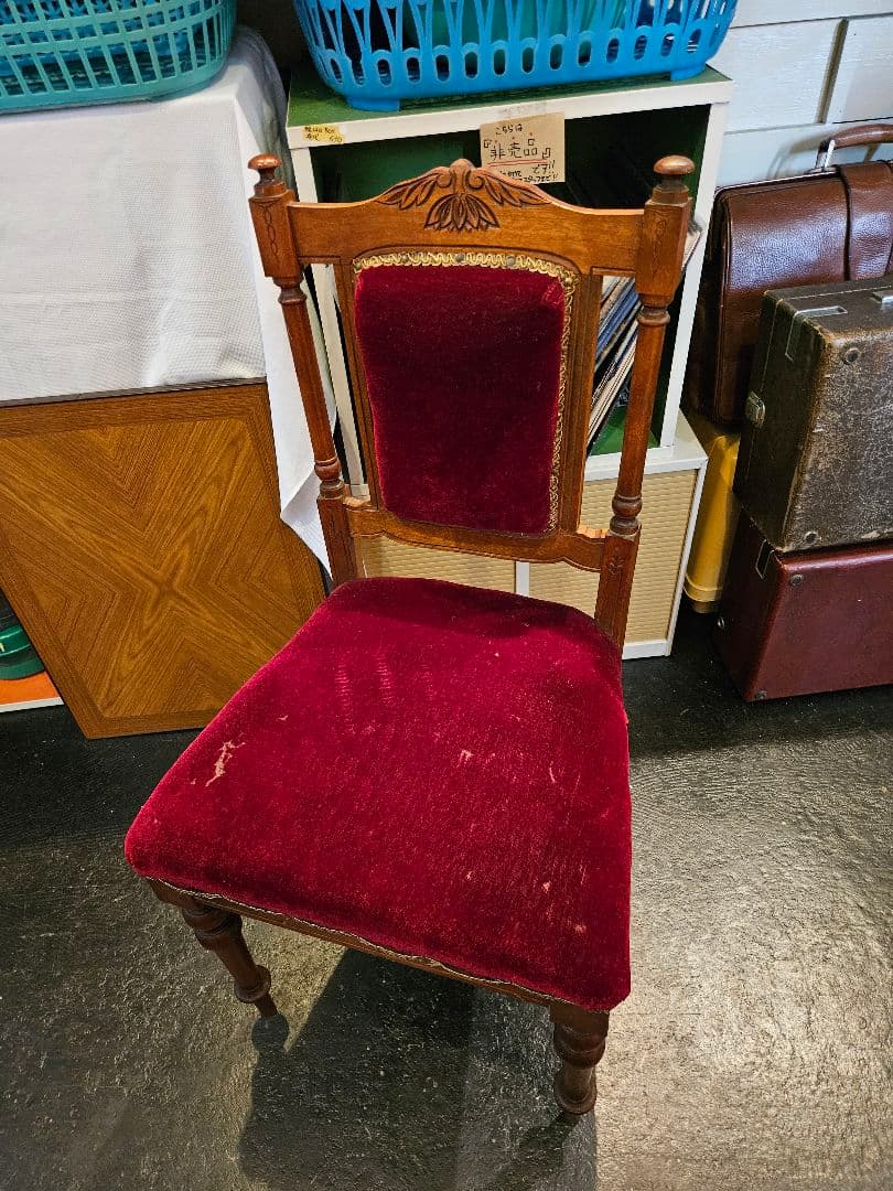 椅子　チェア　ベルベット　ロココ調　ドレッサー　昭和レトロ　アンティーク