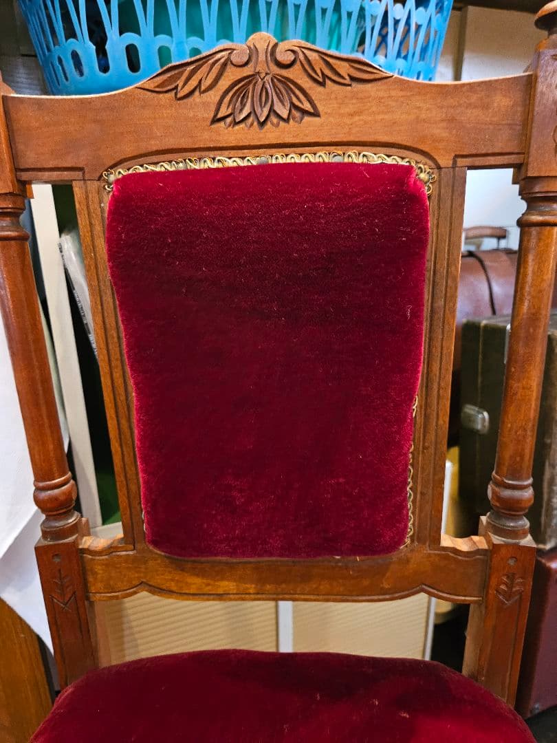 椅子　チェア　ベルベット　ロココ調　ドレッサー　昭和レトロ　アンティーク