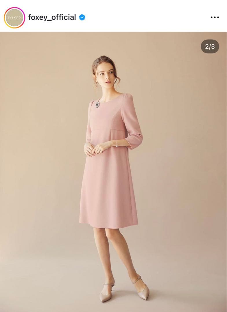 専用　フォクシー　袖付き　ウールワンピース　38