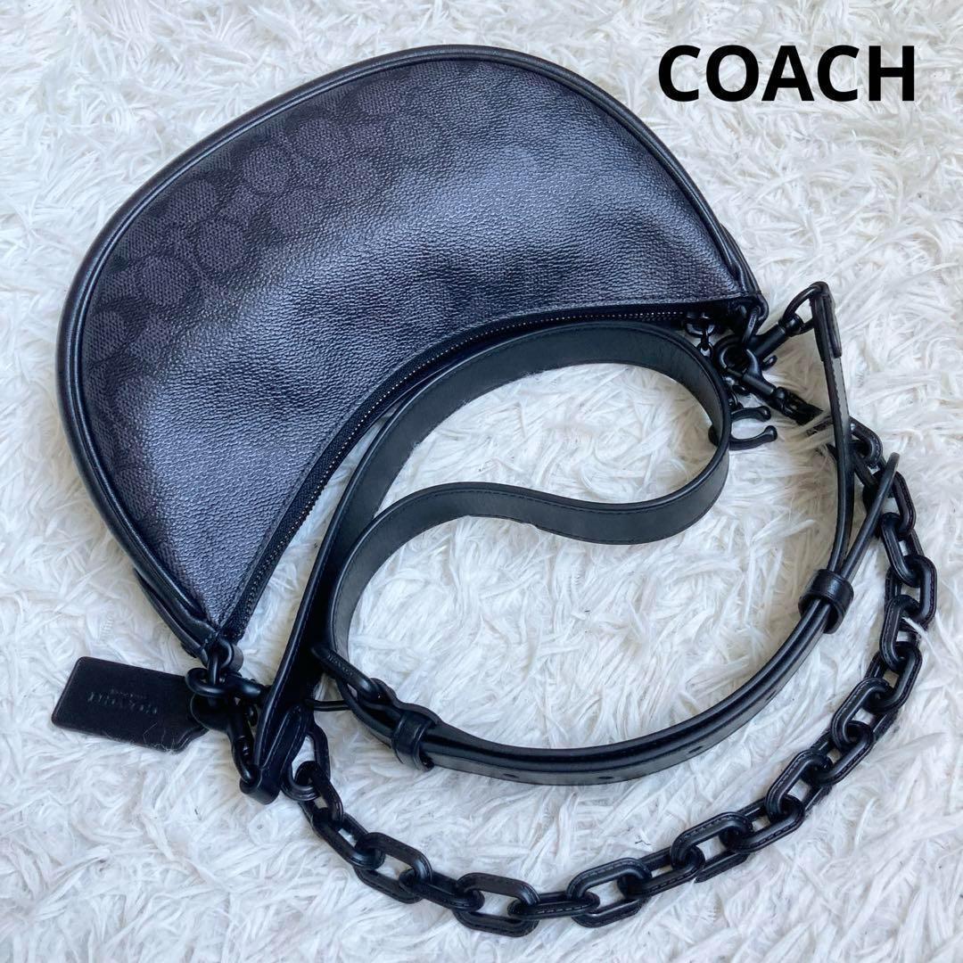 未使用級 COACH ミラ チェーンショルダー 黒 ブラック