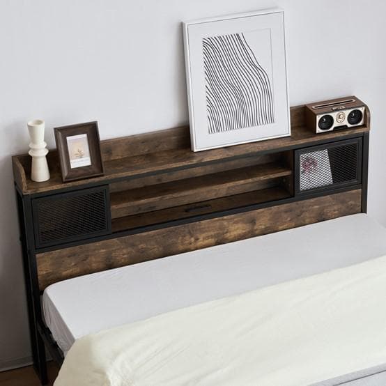 3000円オフ！D・ダブル　ベッドフレーム・コンセント付き　BROWN