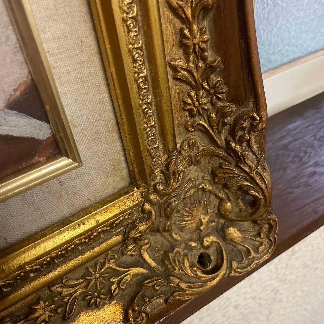 油絵　寺院と僧侶たち