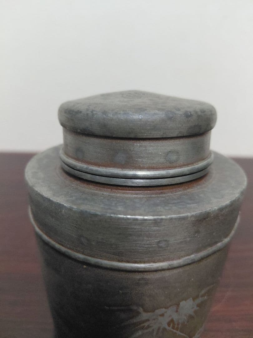 古い錫　茶壺　茶入　茶道具