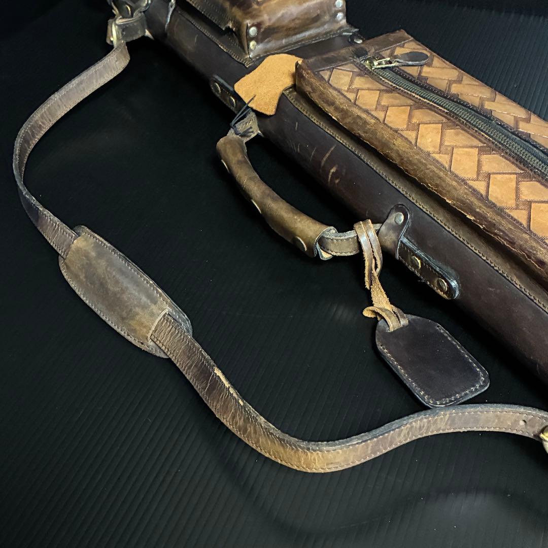 本革 ビリヤード キューケース 2B4S ヴィンテージ 重厚 約2.2kg