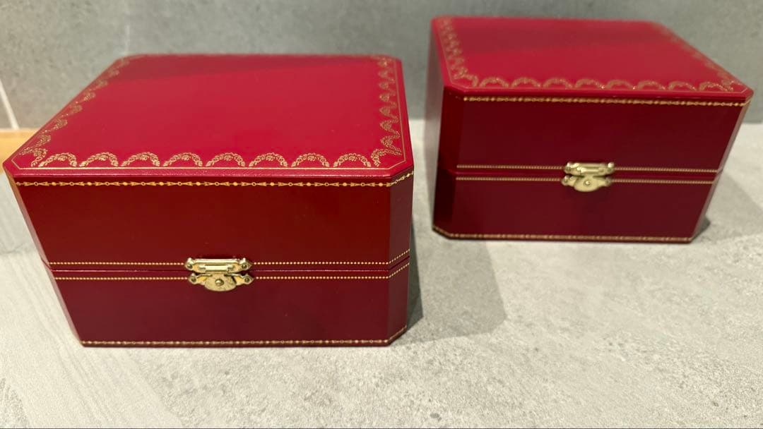 Cartier 時計ケース2個セット（箱のみ）アクセサリーケース 赤カルティエ