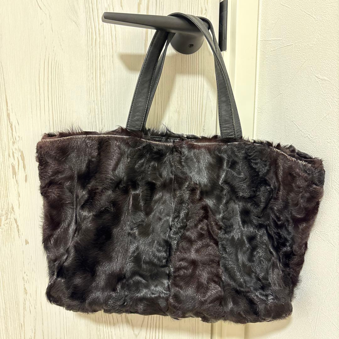 LOEWE ✨️ロエベ　リアルファー トートバッグ　ブラック