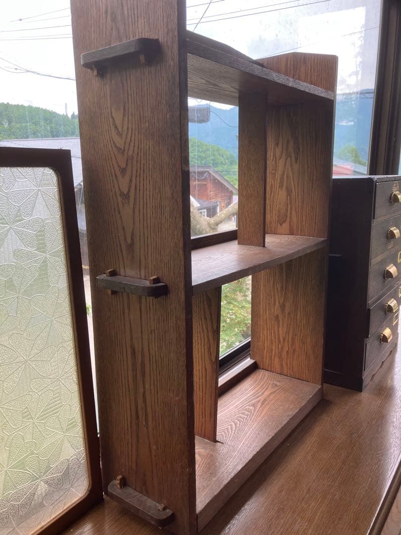 昭和レトロ 本棚 小棚 ラック 木製 本棚 楔 くさび オープンラック 当時物