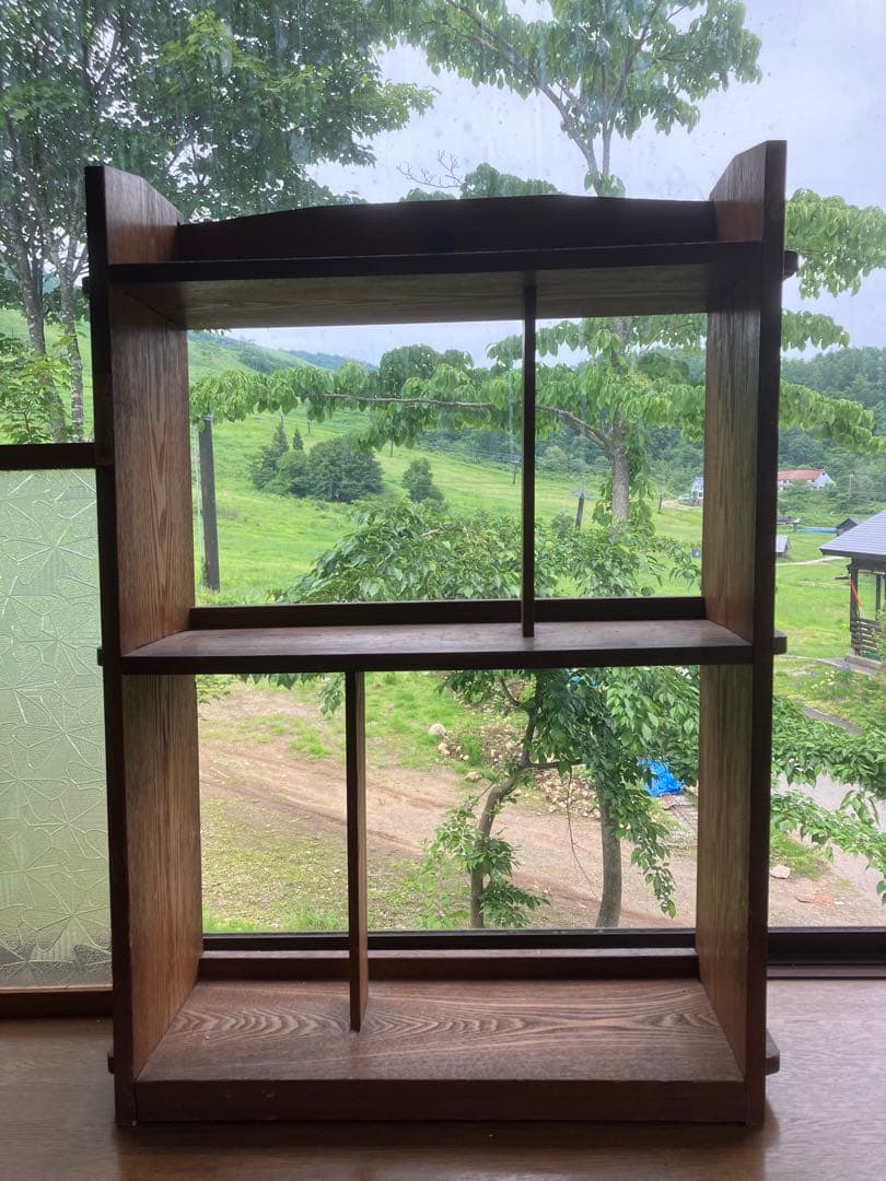 昭和レトロ 本棚 小棚 ラック 木製 本棚 楔 くさび オープンラック 当時物