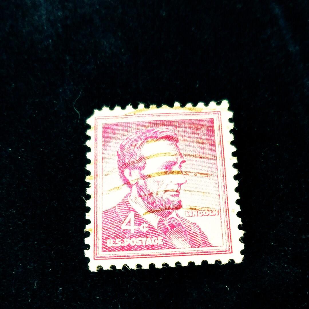米国ビンテージ使用済切手　4￠リンカーン