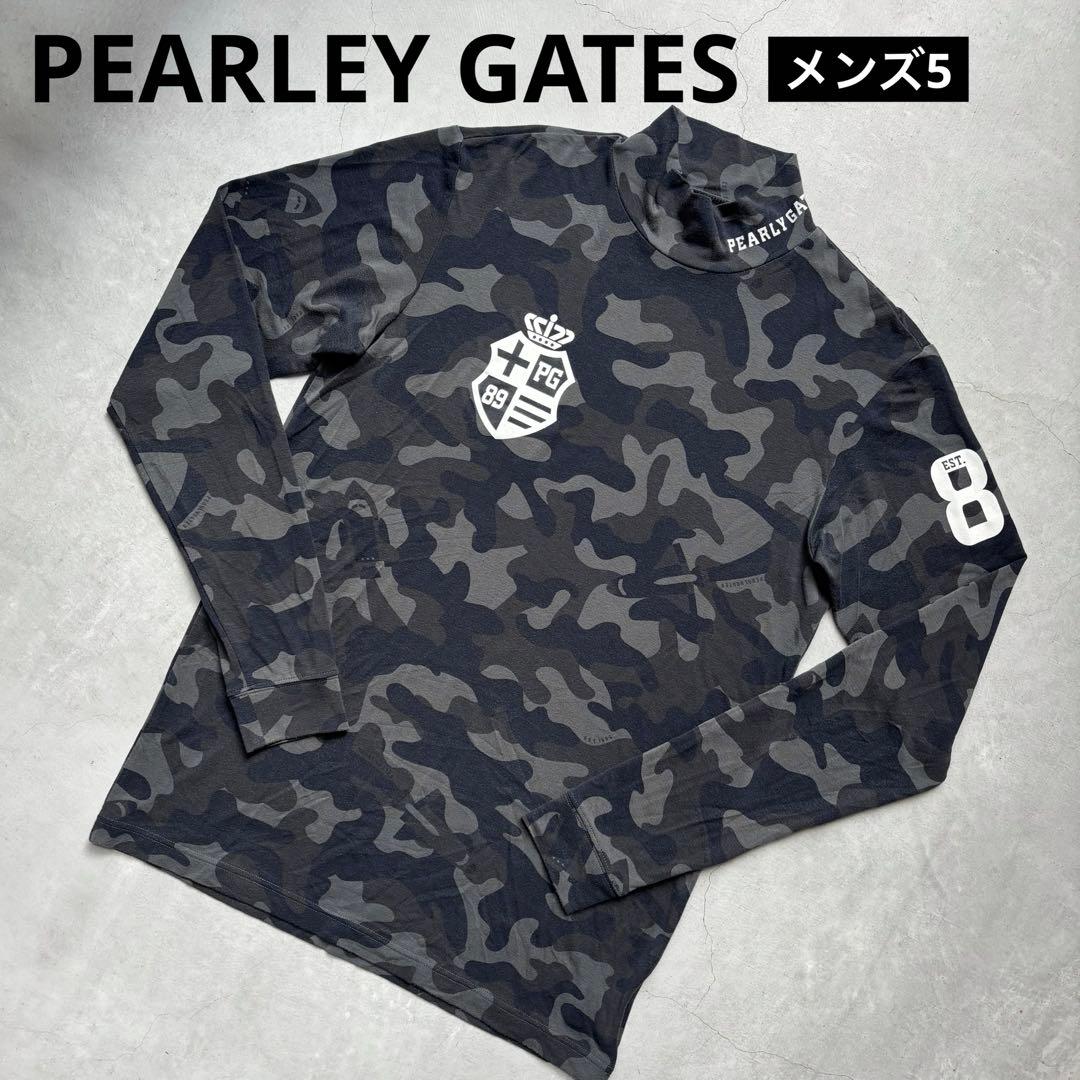PEARLEY GATES パーリーゲイツ 迷彩柄 モックネック長袖シャツ 5