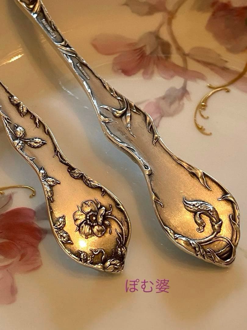 【米国／リード＆バートン】純銀／カトラリー 「５つの花」３本セット×2組