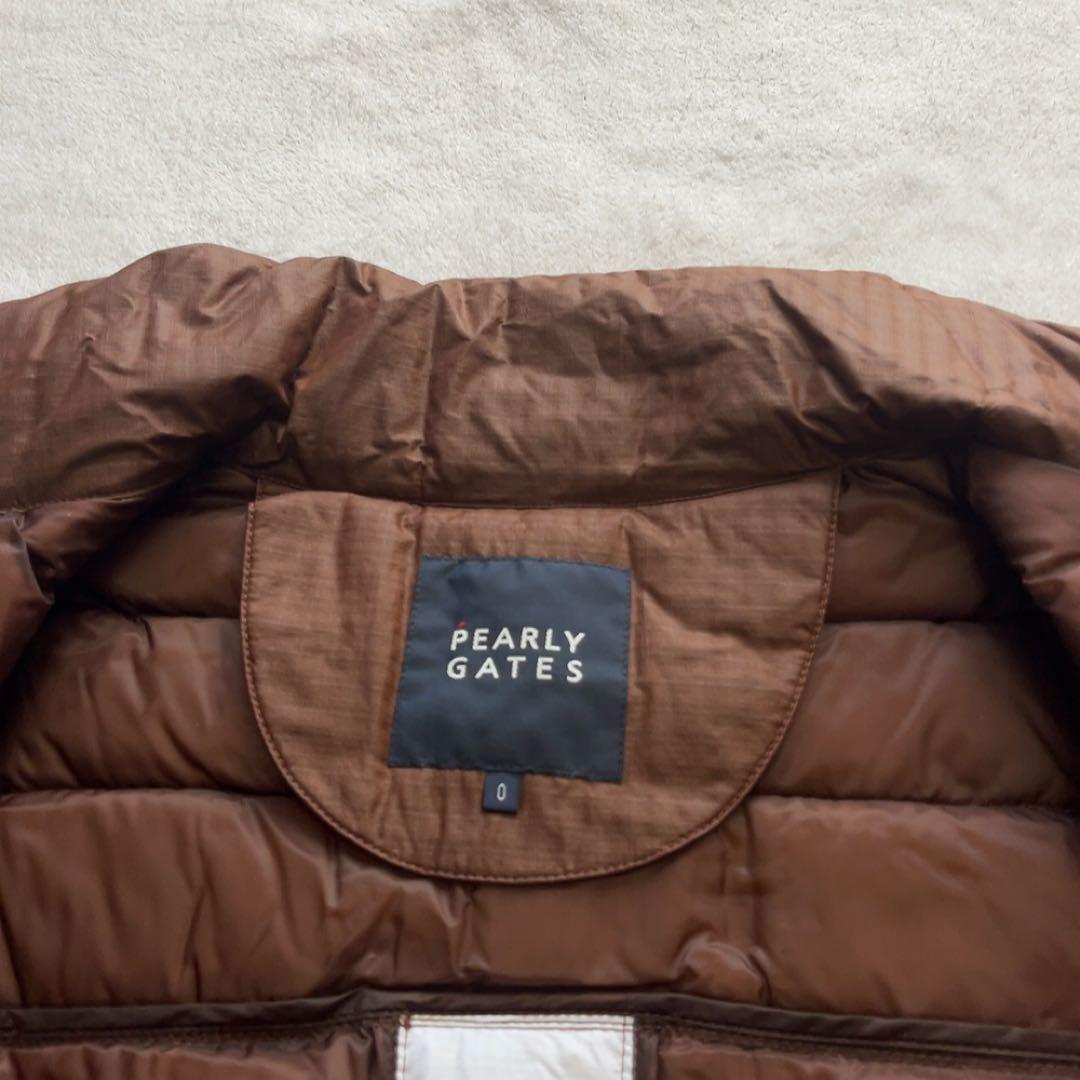 未使用級　近年　パーリーゲイツ 　ダウン　ジャケット　ベスト　フード　ブラウン