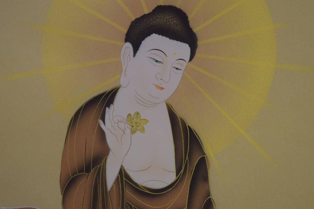 真作/立志/三尊佛/桐共箱付/布袋屋掛軸HF-468