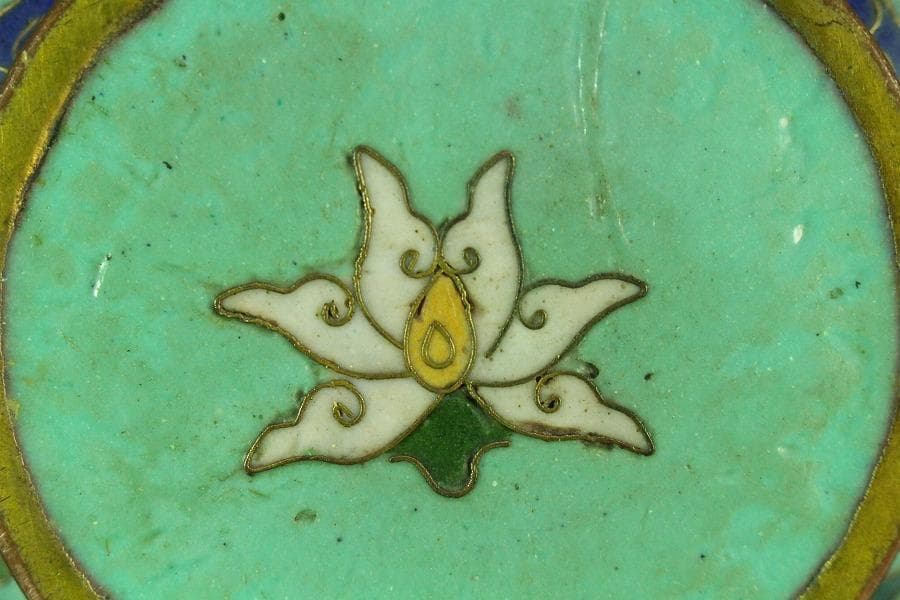 中国美術 七宝 纏枝蓮花紋 双耳 壷(K-YC548)