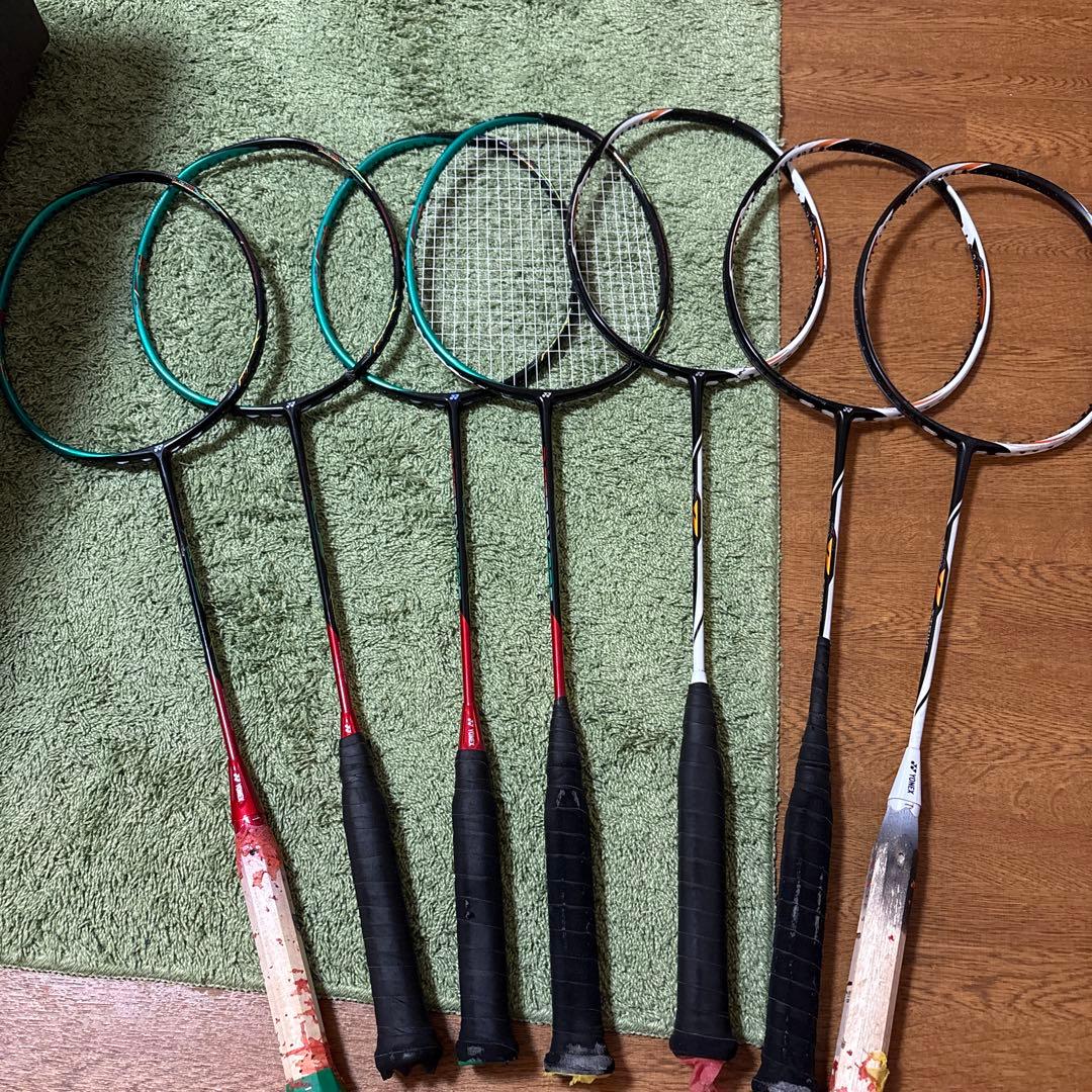 バドミントンラケットジャンク品7本セット