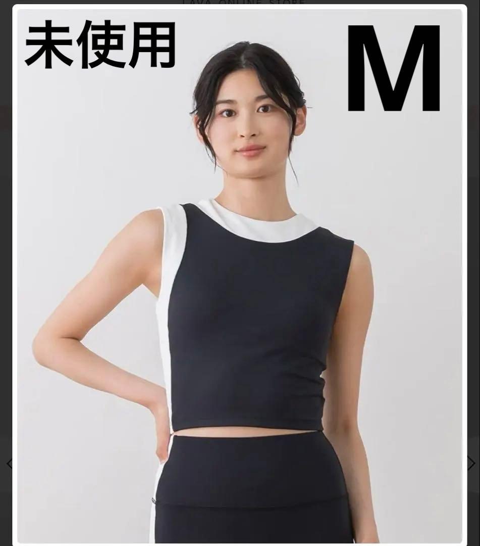 未使用　SUKALA バイカラーショートタンクトップ Mサイズ ブラック