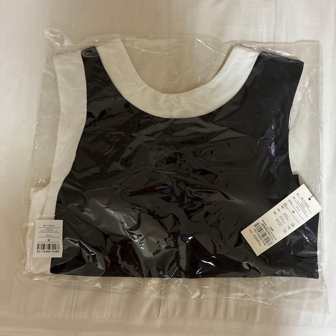 未使用　SUKALA バイカラーショートタンクトップ Mサイズ ブラック