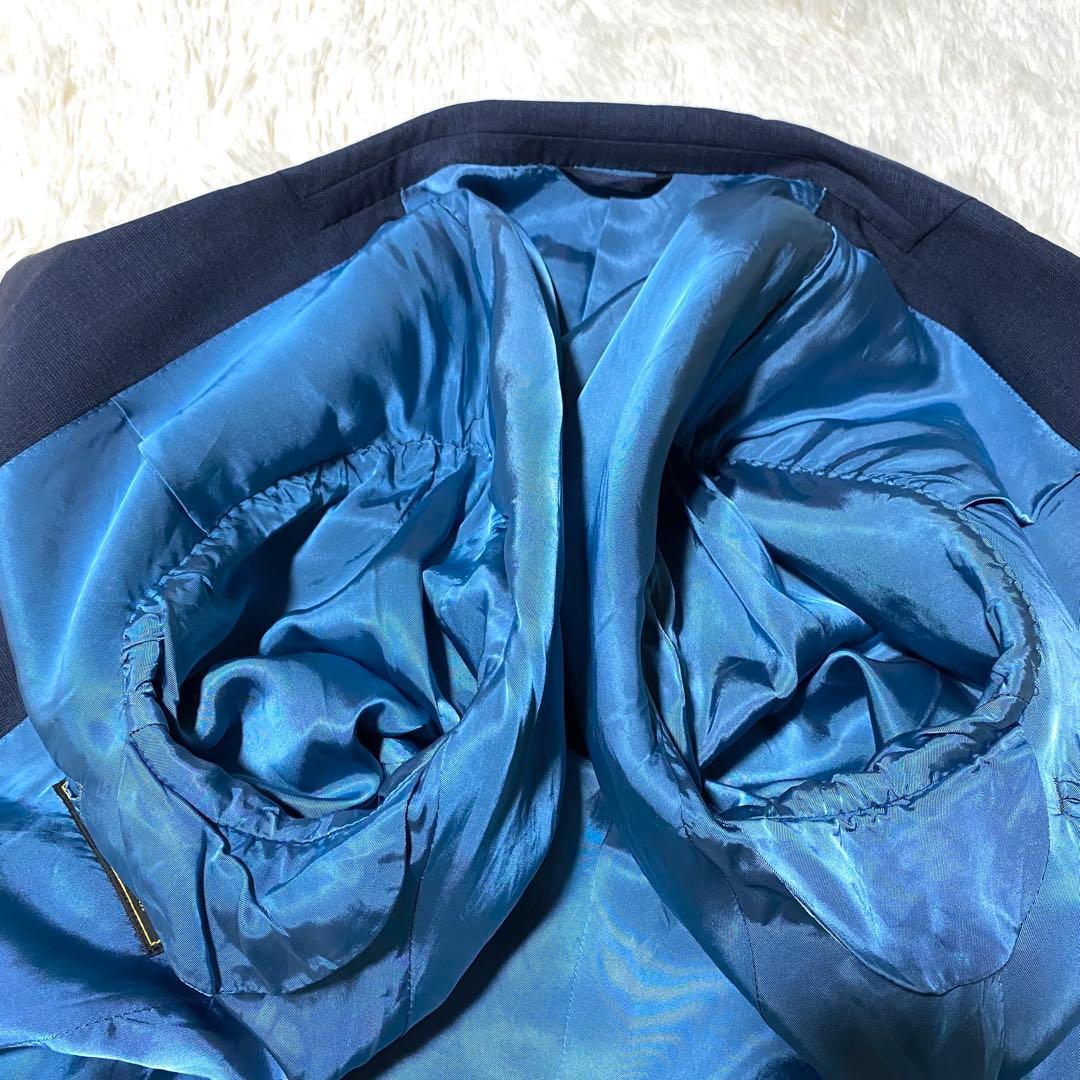 【XL】麻布テーラー ロロピアーナ★ビジネスジャケット★濃紺 スーパー130's