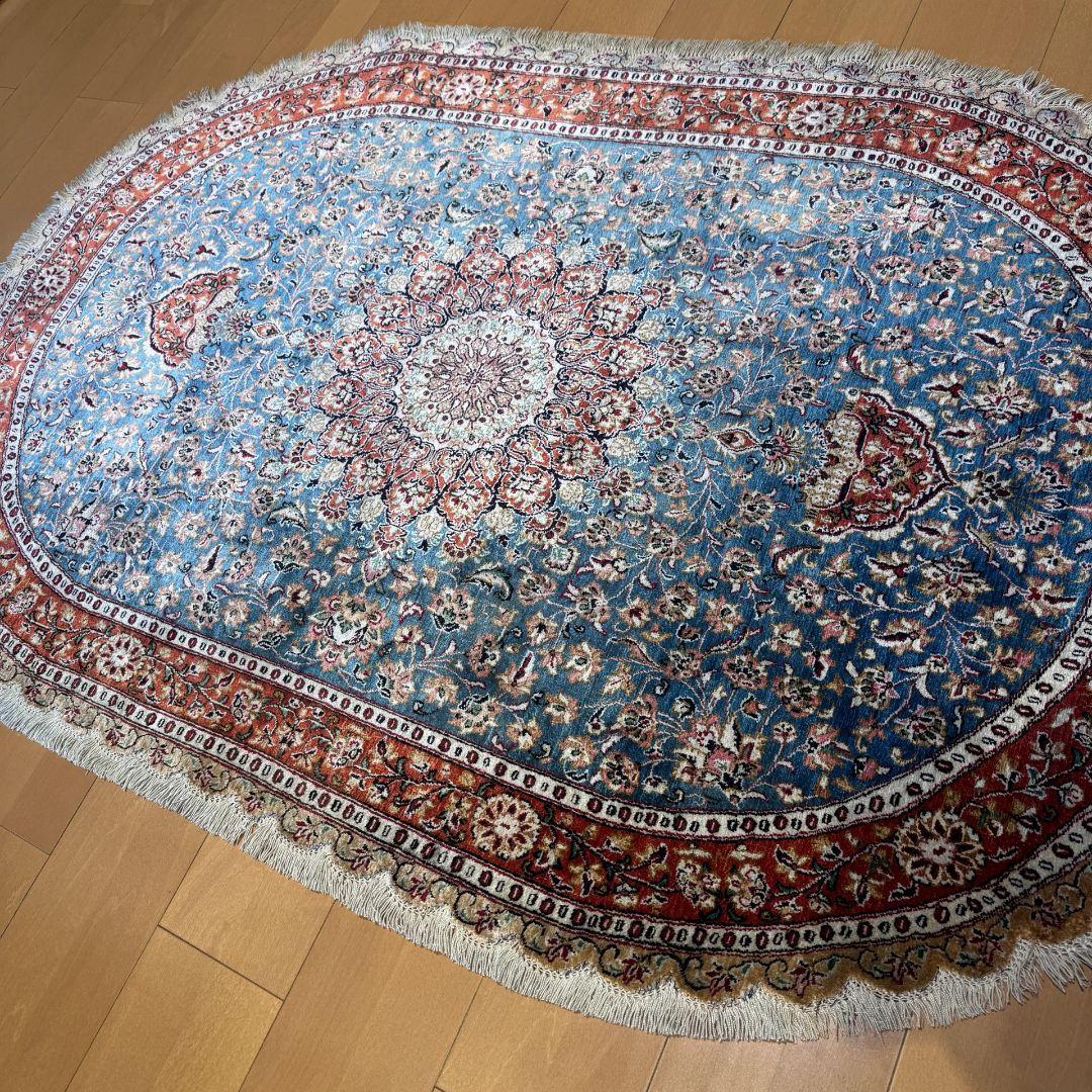 ペルシャ絨毯 コム産 純シルク 手織り 150×95cm