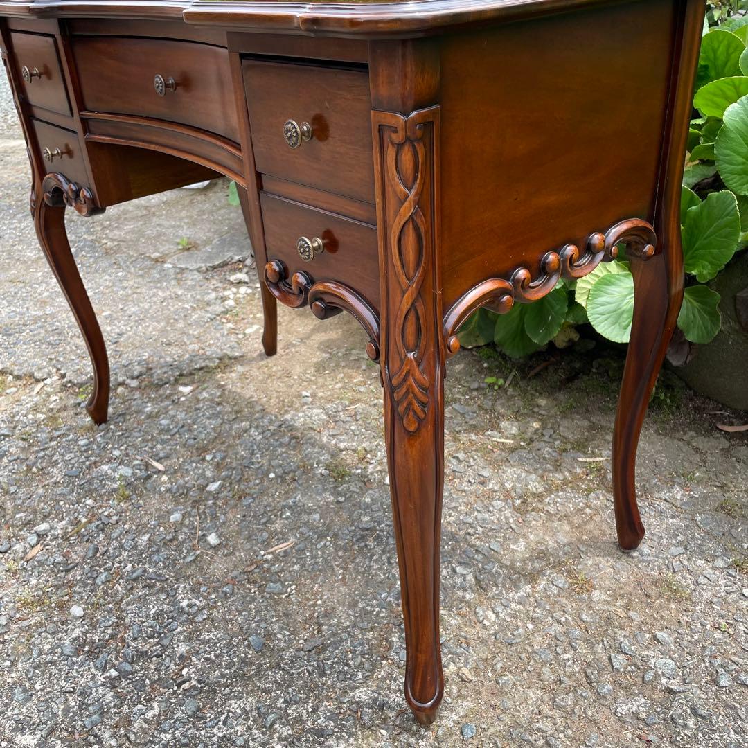 ビッグミラー ドレッサー マホガニー 輸入家具 エレガント 高級 化粧台 鏡台