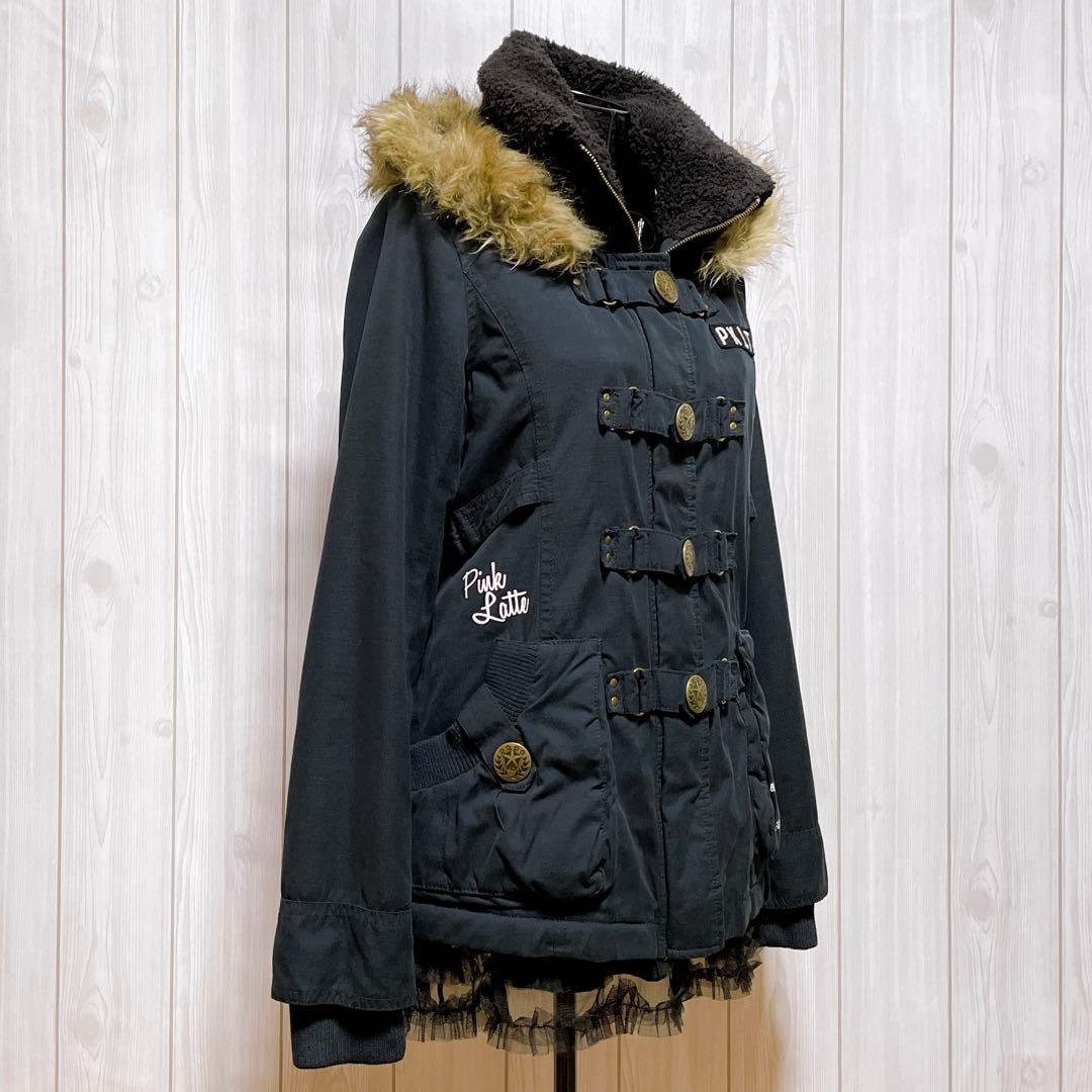 モッズコート ファー 黒 平成ギャル y2k グランジ ミリタリー d.i.a系