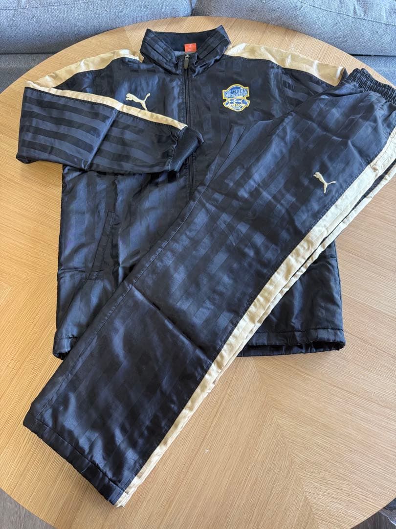 黒金　瀬戸内高校サッカー部ウォーマー上下セットアップ