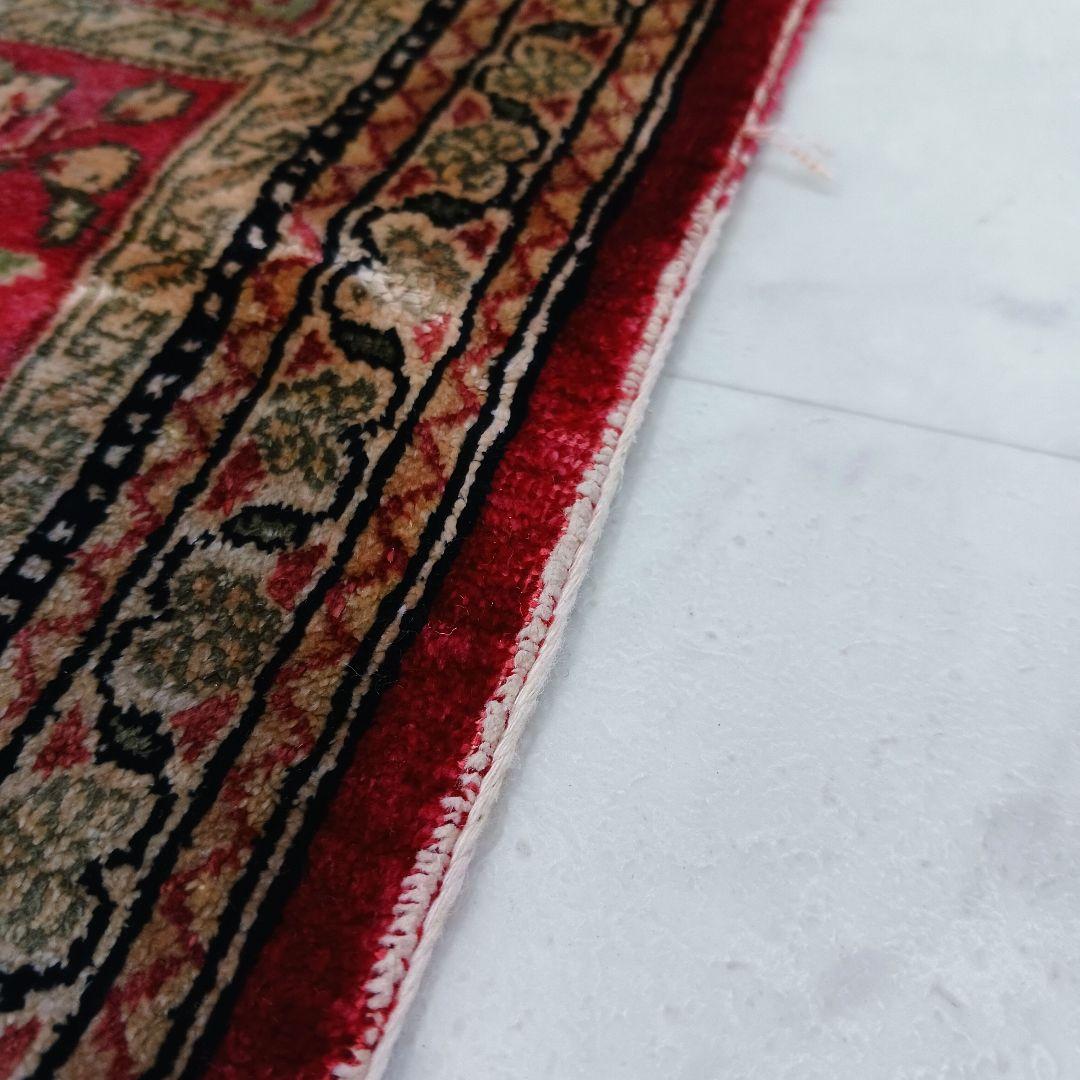 Y2512 ペルシャ絨毯 クム産 シルク 手織72万ノット 78×56㎝