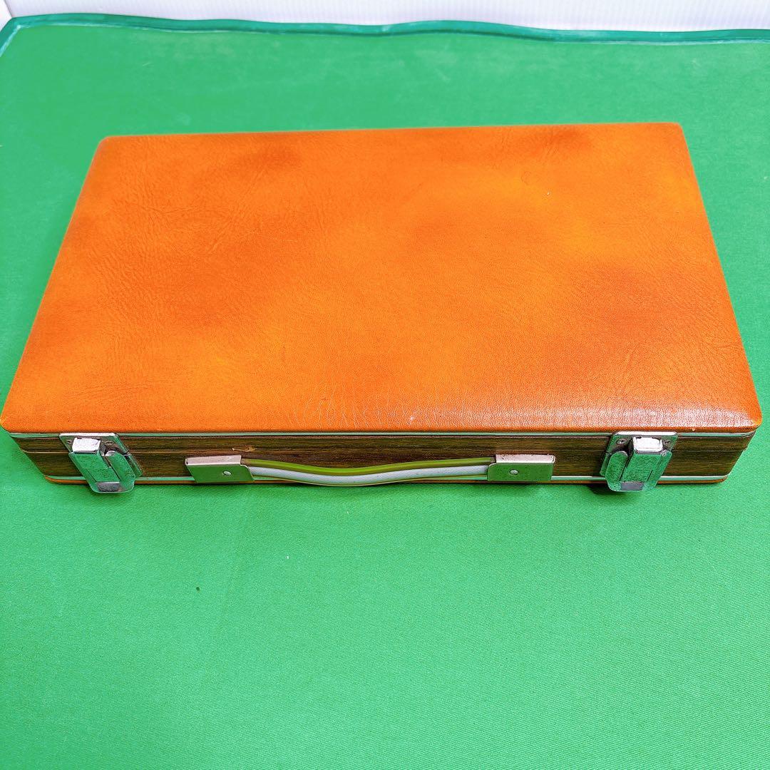 ミズノ　丸一　麻雀牌　背竹牌　年代物　骨董品 茶色ハードケース