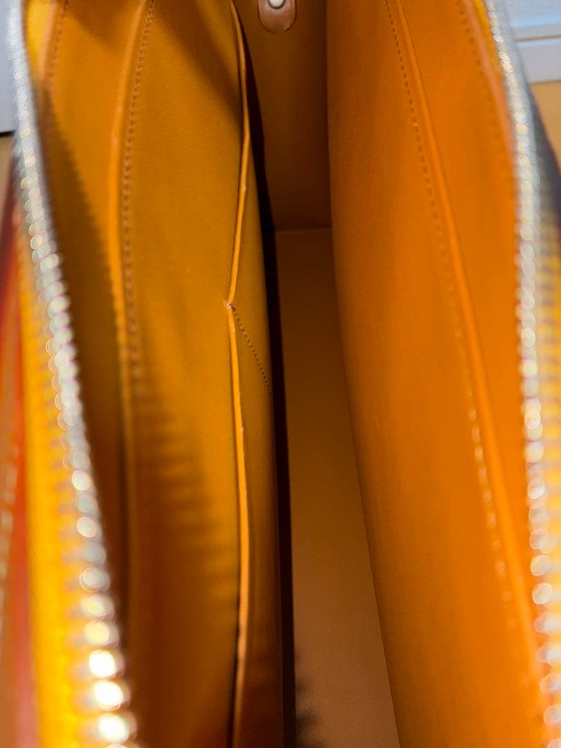 美品　万双　天ファスナー　キャメル　ビジネスバッグ