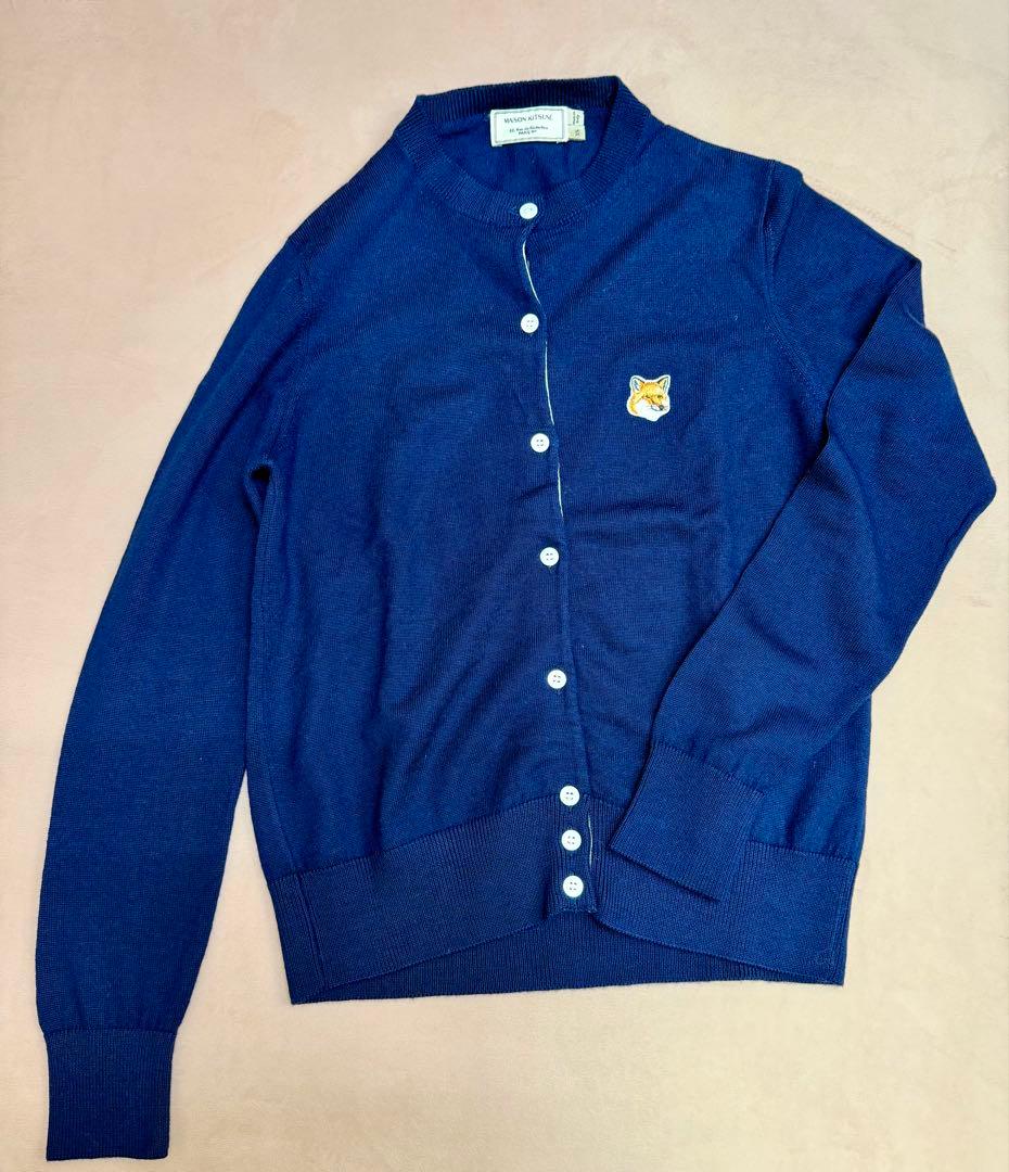 Maison Kitsuné ネイビー FOXヘッドカーディガン XS
