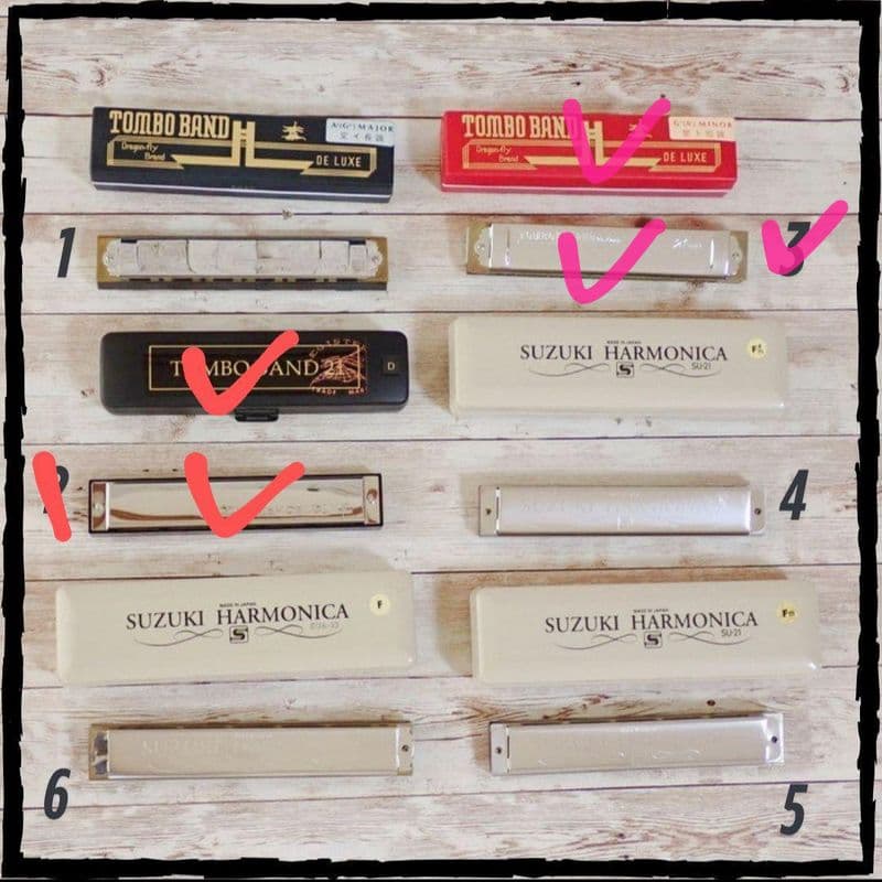 トンボ ＆ スズキ ハーモニカ 4本セット #ゆなのハーモニカ バラ売りページ有