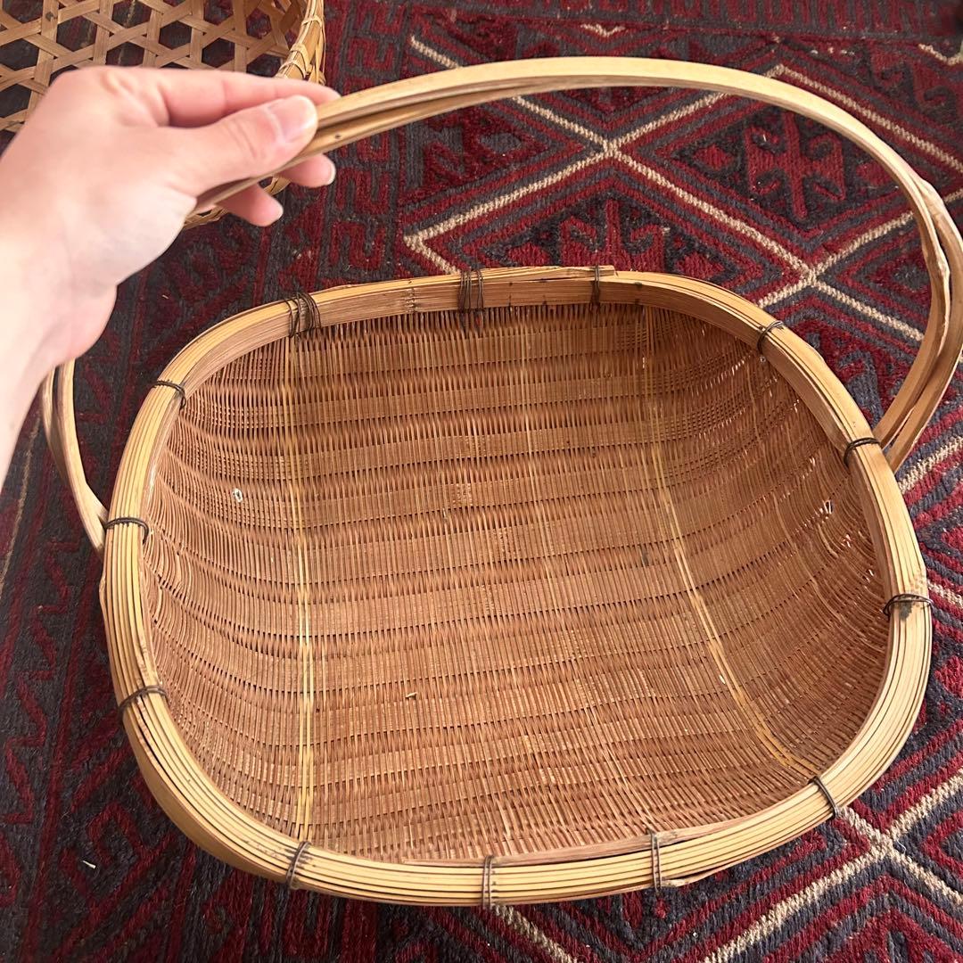 石見銀山　竹細工　手提げ籠　カゴ